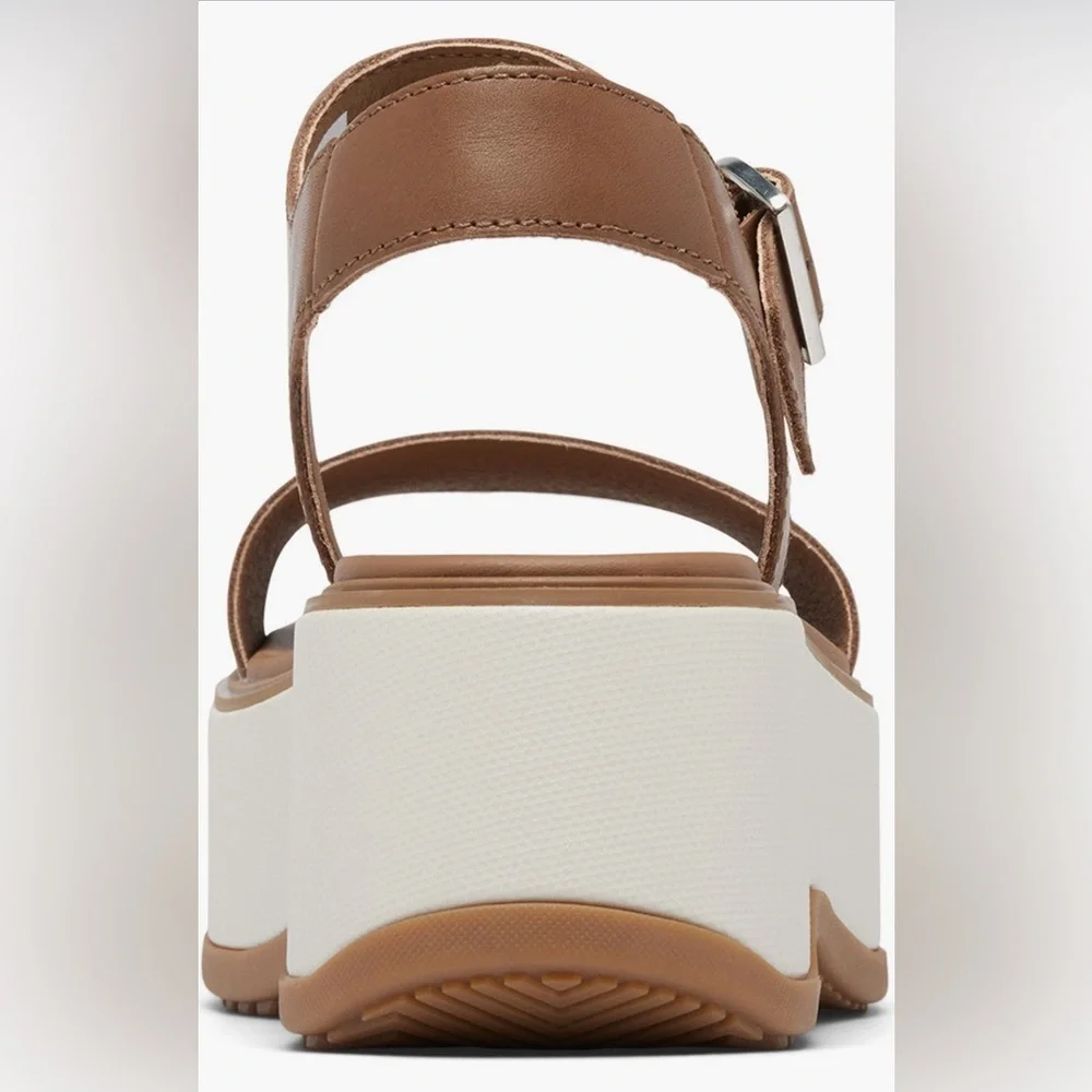 SOREL DAYSPRING PLATFORM SANDALS TAN 9.5